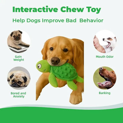 Squeaky Sea Turtle Plush Dog Toy – Durable, Interactive Chew Toy - Image 3