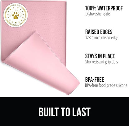 GORILLA GRIP 100% Waterproof Raised Edge BPA Free Silicone Pet Feeding Mat - Image 2