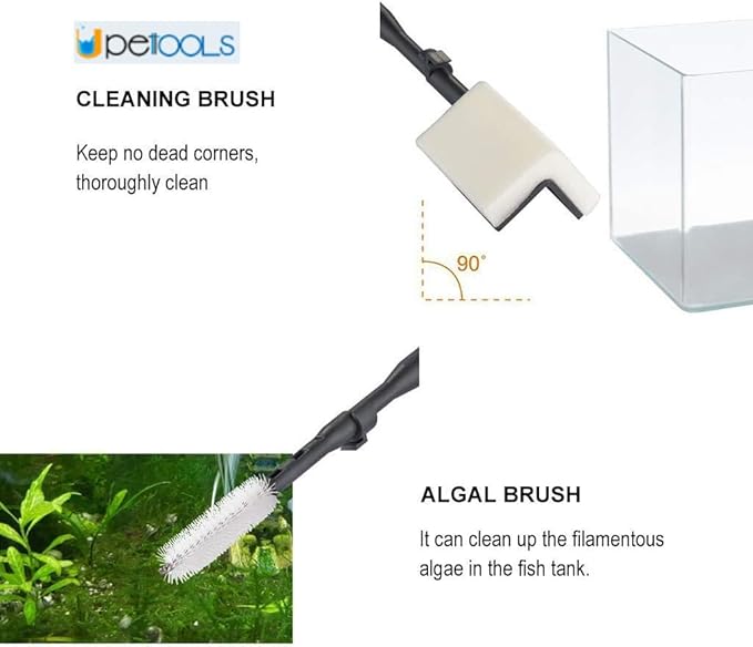 UPETTOOLS Aquarium Clean Tool 6 in 1 Fish Tank Cleaning Kit Algae Scraper - Image 5