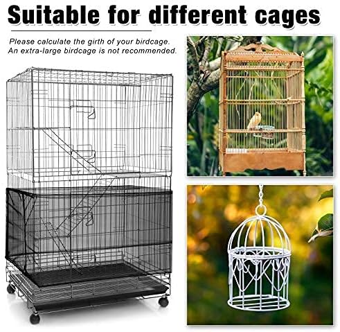Shappy Large Bird Cage Seed Catcher, Bird Cage Cover Net Skirt Guard, - Image 5