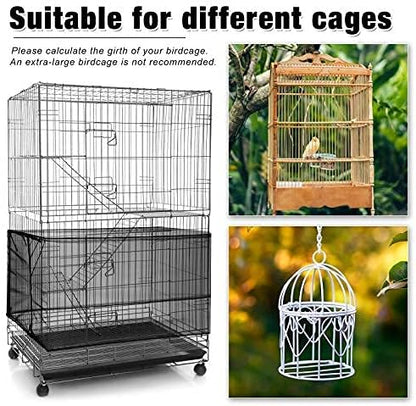 Shappy Large Bird Cage Seed Catcher, Bird Cage Cover Net Skirt Guard, - Image 5