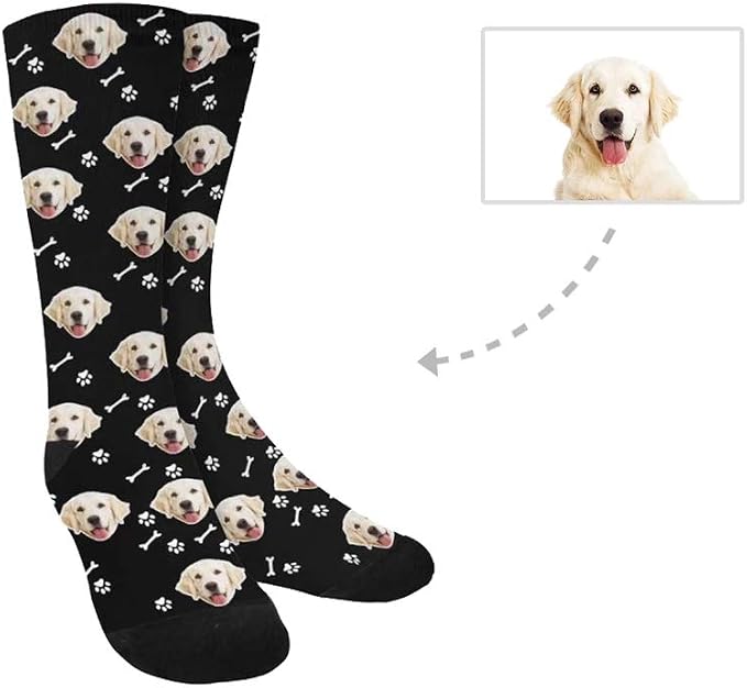 Custom Face Socks, Personalized Dog Lover Pet Photo Picture on Socks Unisex - Image 2