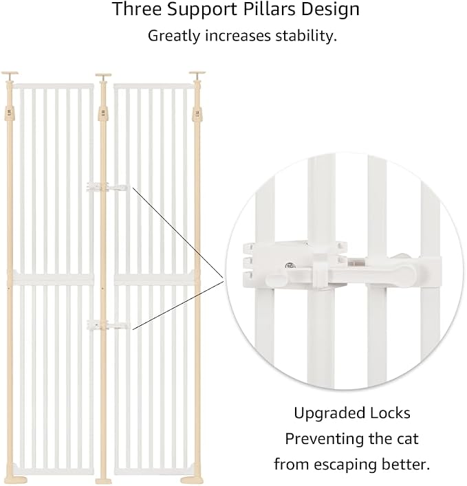 unipaws 75" High Extra Tall Cat Gate, Auto Closing and No Drilling Safety Gate - Image 5