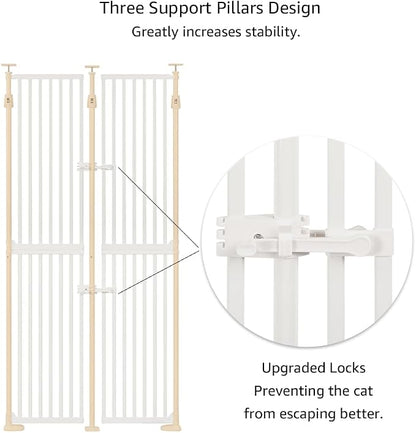 unipaws 75" High Extra Tall Cat Gate, Auto Closing and No Drilling Safety Gate - Image 5