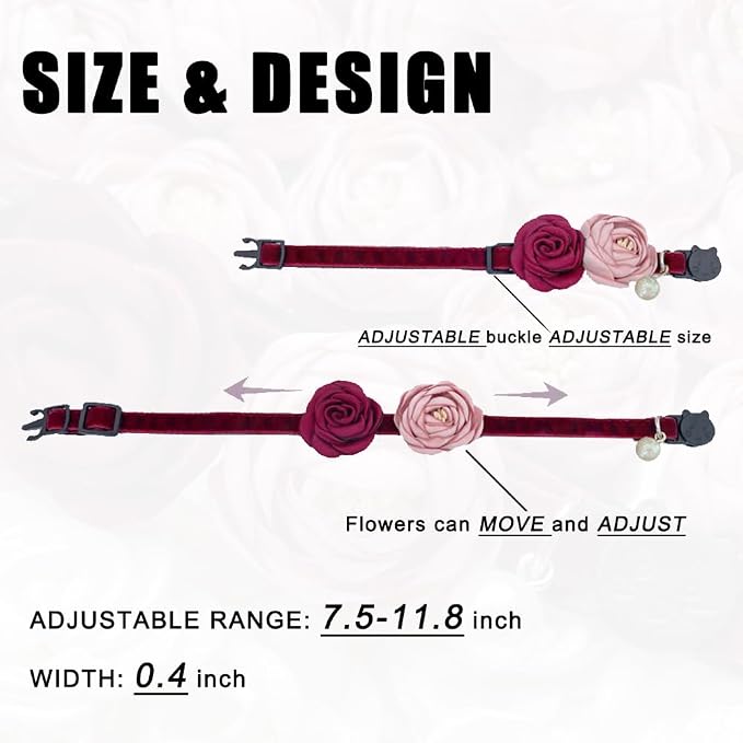 Fupo Cat Collar Breakaway with Flower - Image 3