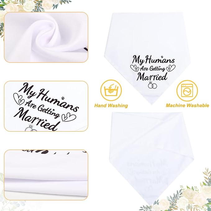 SZEE 2 Pack My Humans are Getting Married Dog Bandanas, Wedding or Engagement - Image 2