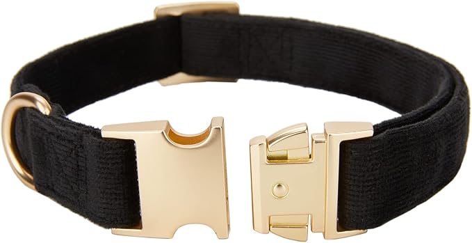 Soft Cotton Dog Collar with Metal Buckle Adjustable Heavy Duty Comfy Corduroy - Image 3