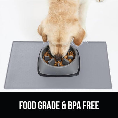GORILLA GRIP 100% Waterproof Raised Edge BPA Free Silicone Pet Feeding Mat - Image 8