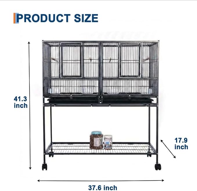 IDEALHOUSE 41" Divided Breeding Flight Bird Cage - Image 5