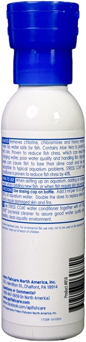 API STRESS COAT Aquarium Water Conditioner 4-Ounce Bottle - Image 2