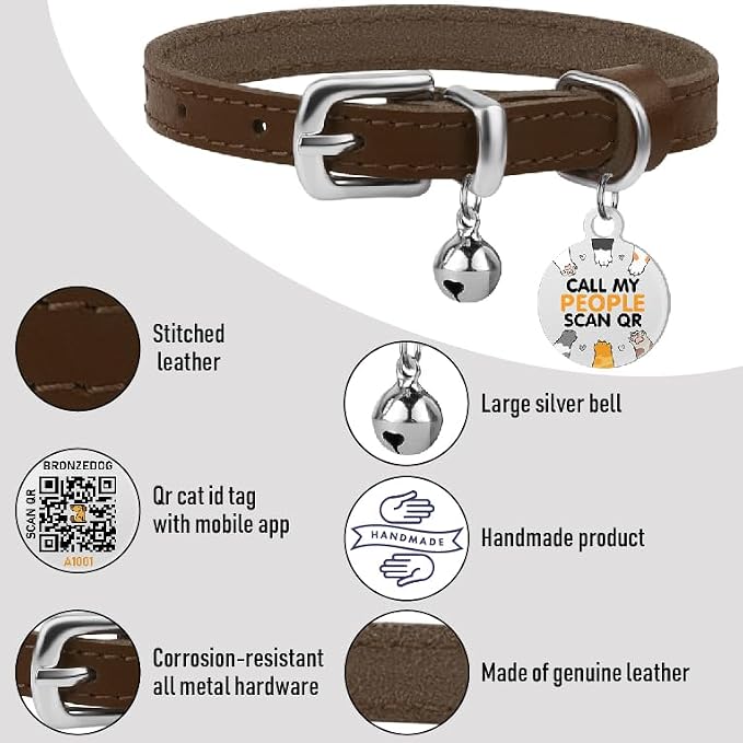BRONZEDOG Leather Cat Collar - Image 2