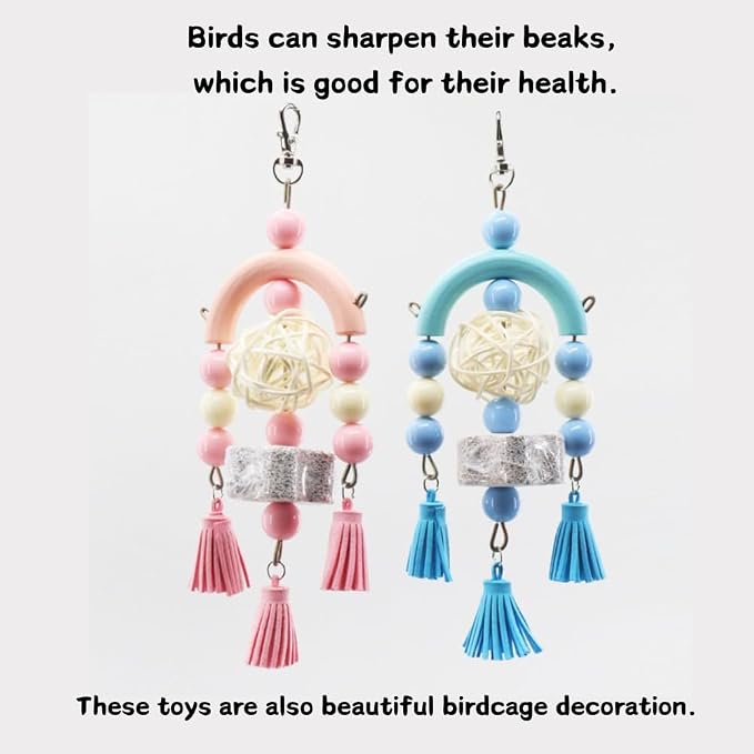 3PCS Bird Toys Bird Foraging Toys Chewing Hanging Birdcage Swing Cage - Image 5