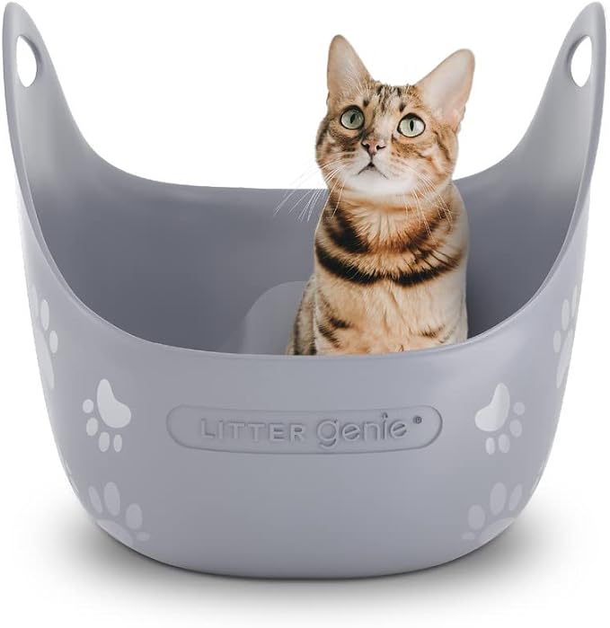 Litter Genie Cat Litter Box | Portable, High Sided Cat Litter Box by LitterGenie