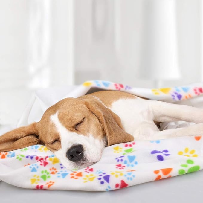 Comsmart Dog Blankets for Small Dogs, 6 Pack Puppy Blanket Cute Paw Print Pet - Image 7