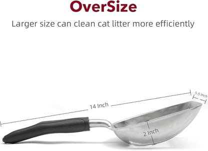 Cat Litter Scoop, Kitty Metal Scooper, Aluminum Alloy Sifter, Kitten Pooper - Image 2