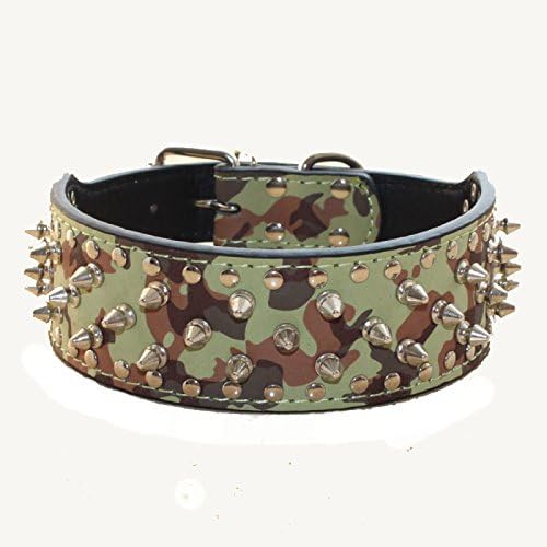 Serijoars Spiked Studded Dog Collar, PU Leather Dog Collar, Adjustable Pet by Serijoars