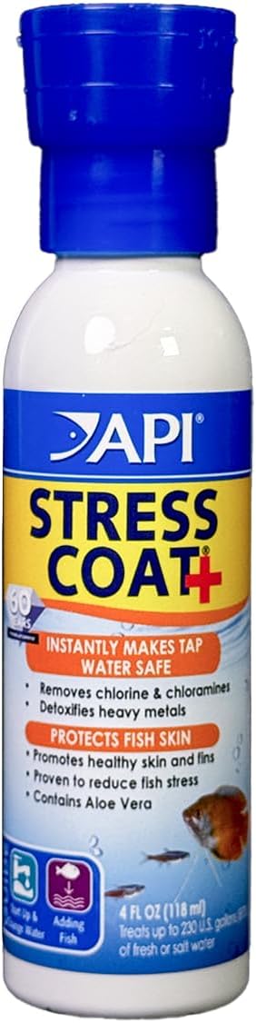 API STRESS COAT Aquarium Water Conditioner 4-Ounce Bottle by API
