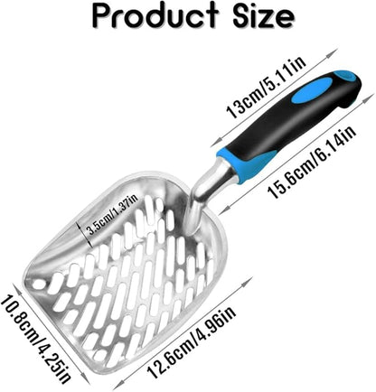 Cat Litter Scoop-Metal Cat Scooper-Long Handle Scoop, Cat Scooper-Poop - Image 2