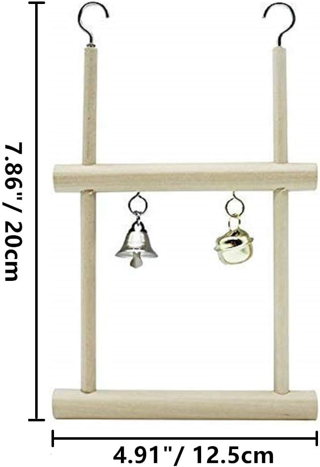 Litewoo Bird Stand Parrot Perches Hanging Swing Natural Wood Stand Platform - Image 2
