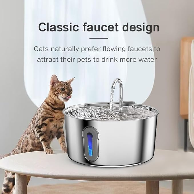 4L/135oz Large Cat Water Fountain Advanced 304 Stainless Steel - Image 3