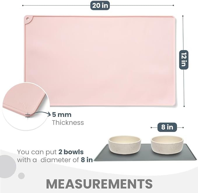 WePet Non-Slip Waterproof Pet Feeding Mat, 20x12 Inch - Image 2