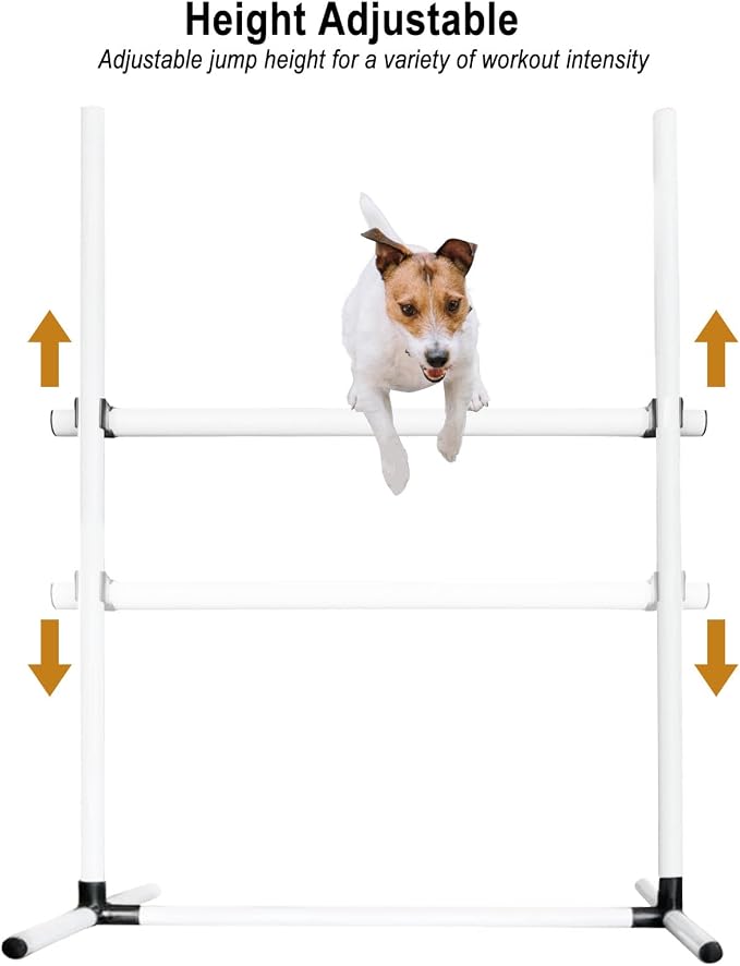 Dog Agility Jump Set with Adjustable Height Bars – Includes Carry Bag, Indoor & - Image 3