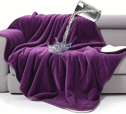 gogobunny Waterproof Bed Blanket, Reversible Sherpa Fleece Throw Blanket by gogobunny