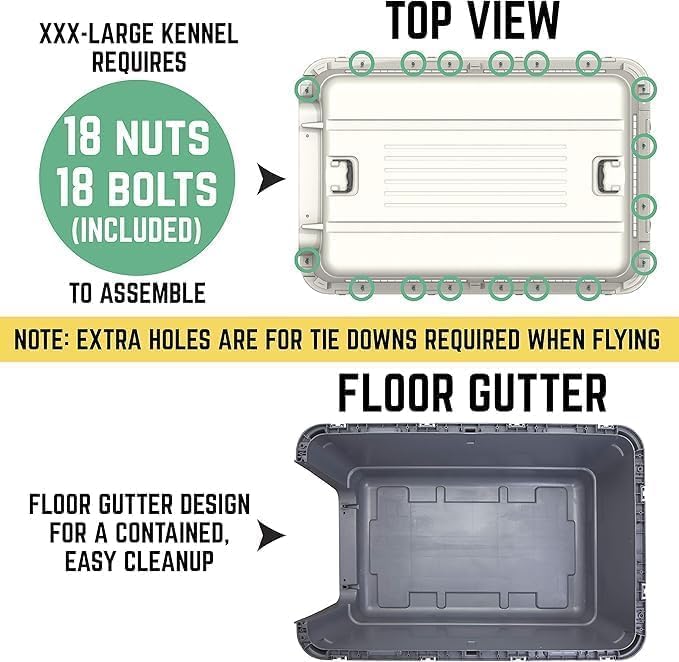 SportPet Designs Plastic Kennels Rolling Plastic Airline Approved Wire Door - Image 8