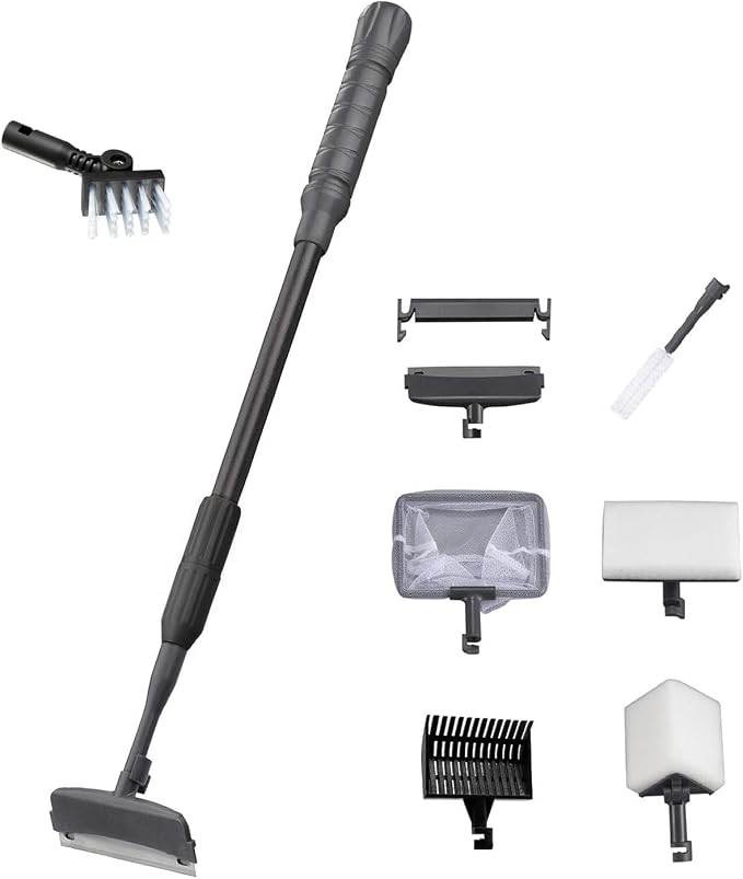 Carefree Fish 6IN1+1 Aquarium Cleaning Tools Long Handle Adjustable Length by CarefreeFish