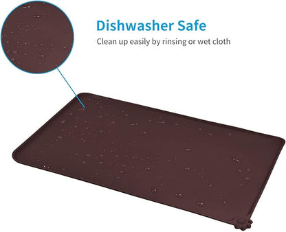 AUDWUD Silicone Waterproof Pet Feeding Mats, Anti Slip Bowl Pad, Dog Mat - Image 5