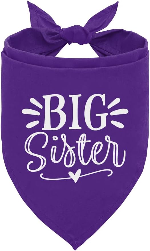 Big Sister Dog Bandana, Pet Scarf Accessories, Pet Triangle Scarf, Dogs Bandanas by ZPPRJF