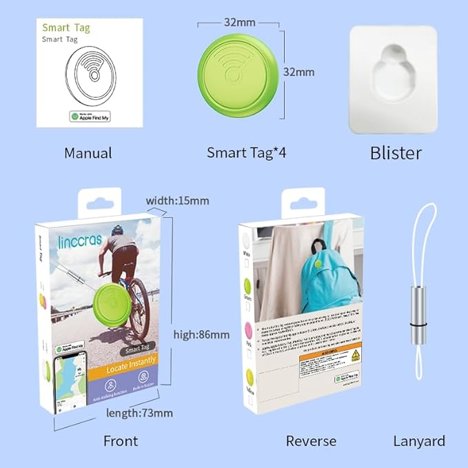 youyeetoo Smart Tag Tracker for iOS FindMy & AirTag Case Compatible IP65 - Image 9