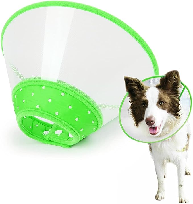 Pet Cone Recovery Dog Cone Adjustable Dog Collar Clear Padded Collar by Andiker-ServingforYou