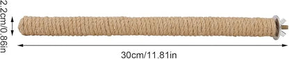 Hypeety Bird Perch Stand Natural Wood Parrot Hemp Rope Perch Birdcage - Image 2
