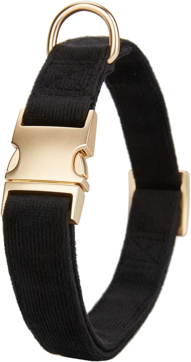 Soft Cotton Dog Collar with Metal Buckle Adjustable Heavy Duty Comfy Corduroy - Image 5
