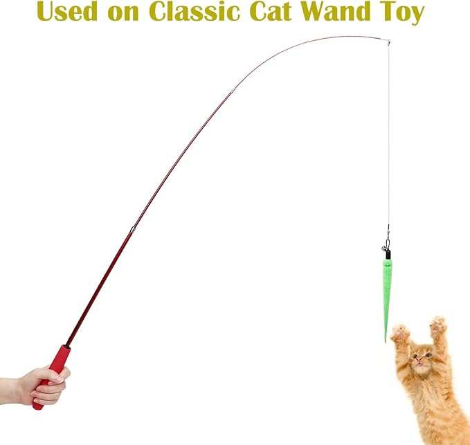 10PCS Cat Worm Toy for Cats, Cat Wand Toy Accessories, Cat Feather Toy - Image 7