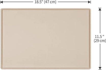 Dog Food Mat, Silicone Waterproof Food Tray, Non Slip Pet Bowl Mats Placemat - Image 5
