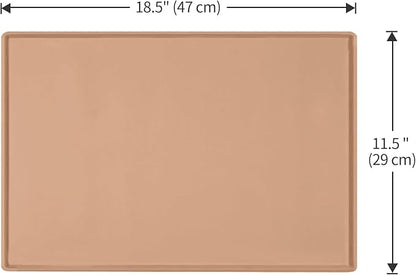Dog Food Mat, Silicone Waterproof Food Tray, Non Slip Pet Bowl Mats Placemat - Image 5
