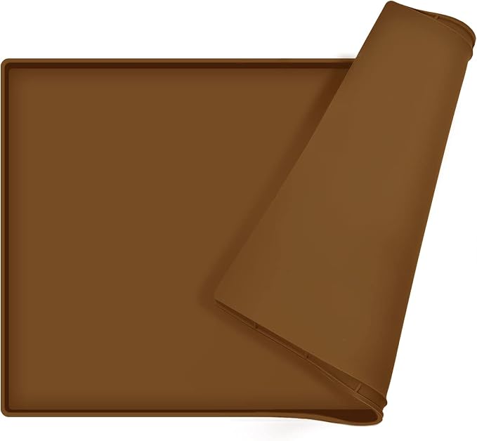 Dog Food Mat, Silicone Waterproof Food Tray, Non Slip Pet Bowl Mats Placemat by EIOKIT