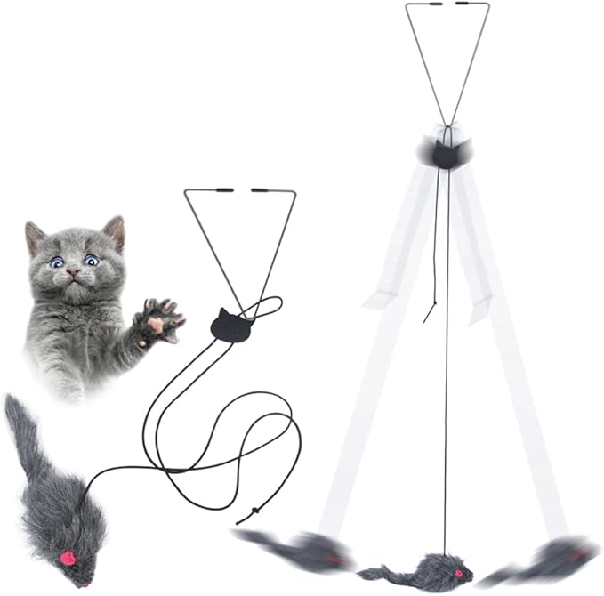 Kalimdor Interactive Cat Feather Toys, Retractable Teaser Toy ，Hanging by Kalimdor