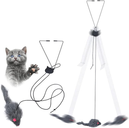 Kalimdor Interactive Cat Feather Toys, Retractable Teaser Toy ，Hanging by Kalimdor