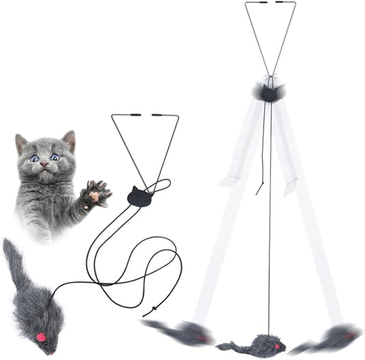 Kalimdor Interactive Cat Feather Toys, Retractable Teaser Toy ，Hanging by Kalimdor