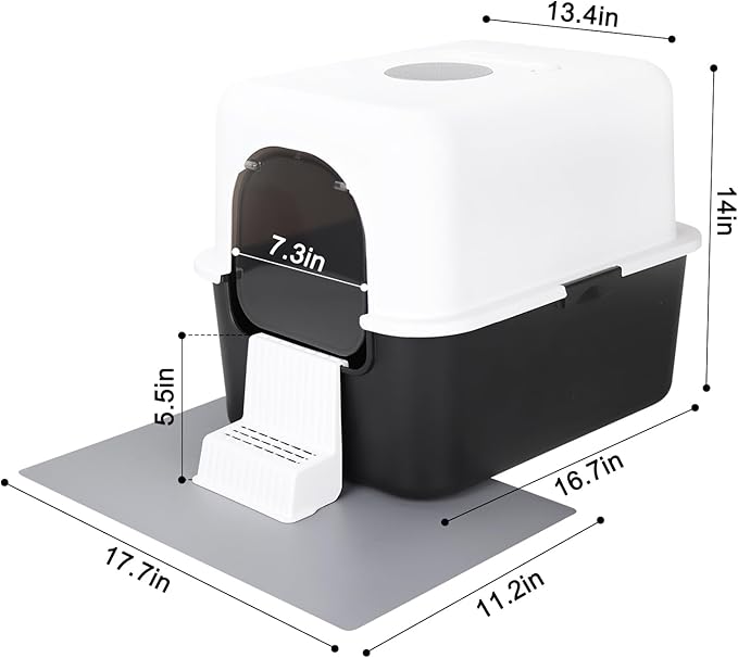 Sfozstra Cat Litter Box with Lid, Fully Enclosed Splash-Proof and Leak-Proof - Image 2