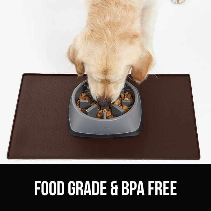 GORILLA GRIP 100% Waterproof Raised Edge BPA Free Silicone Pet Feeding Mat - Image 8