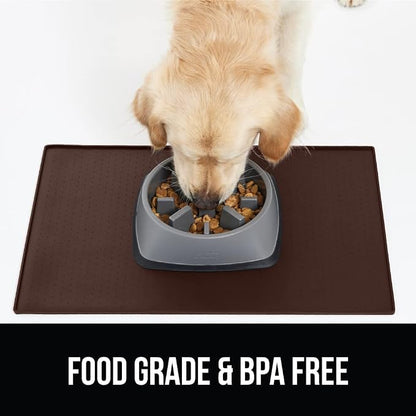 GORILLA GRIP 100% Waterproof Raised Edge BPA Free Silicone Pet Feeding Mat - Image 8