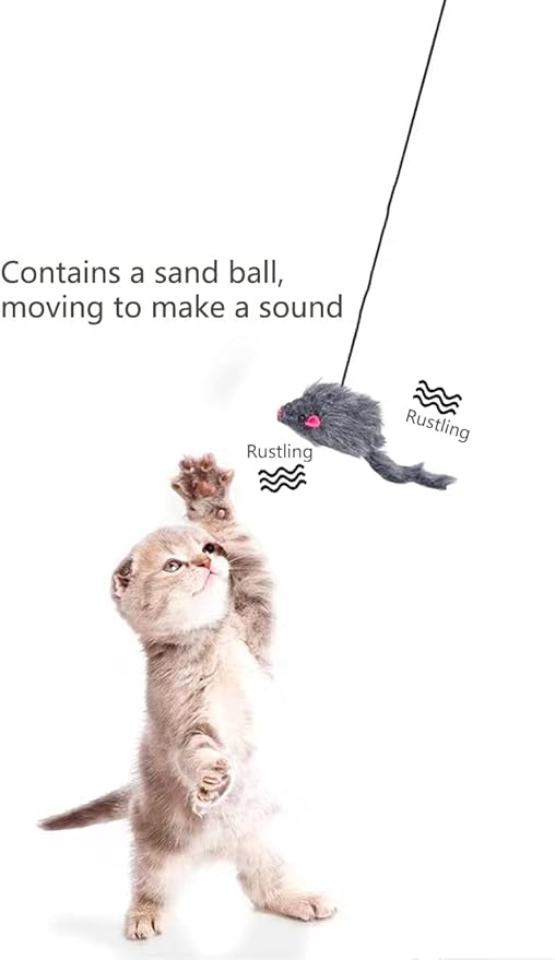 Kalimdor Interactive Cat Feather Toys, Retractable Teaser Toy ，Hanging - Image 3