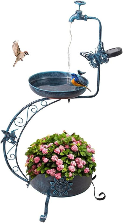 VEWOGARDEN Vintage Solar Bird Bath by VEWOGARDEN