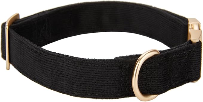 Soft Cotton Dog Collar with Metal Buckle Adjustable Heavy Duty Comfy Corduroy - Image 4