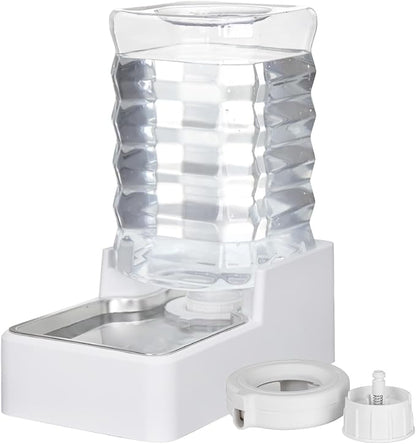 Dog Cat Water Dispenser: 8L White Upgraded Gravity Feeder by MASOCAT