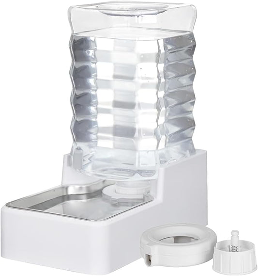 Dog Cat Water Dispenser: 8L White Upgraded Gravity Feeder by MASOCAT